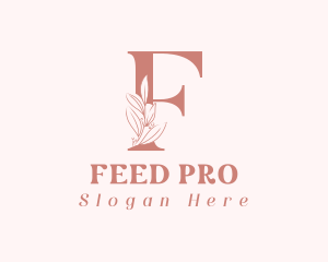 Elegant Leaves Letter F logo design