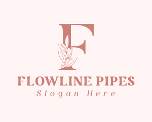 Elegant Leaves Letter F logo design