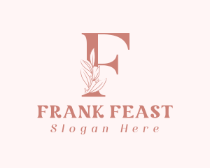 Elegant Leaves Letter F logo design