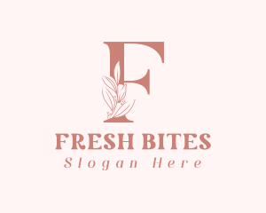 Beauty Wellness - Elegant Leaves Letter F logo design