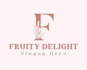 Elegant Leaves Letter F logo design