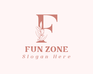 Elegant Leaves Letter F logo design