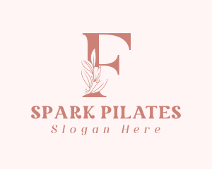 Beauty Shop - Elegant Leaves Letter F logo design