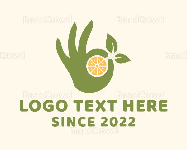 Lemon Fruit Farmer Hand Logo