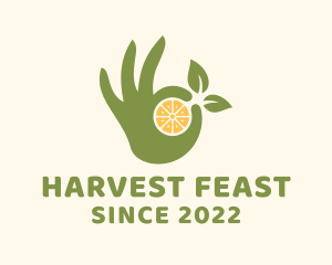 Lemon Fruit Farmer Hand logo design