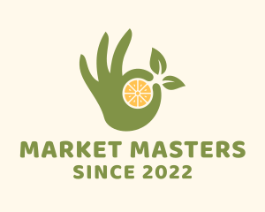 Lemon Fruit Farmer Hand logo design