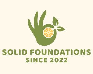 Juice Stand - Lemon Fruit Farmer Hand logo design