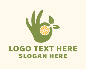 Lemon Fruit Farmer Hand Logo