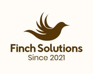 Finch - Flying Finch Silhouette logo design