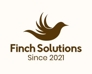 Flying Finch Silhouette logo design