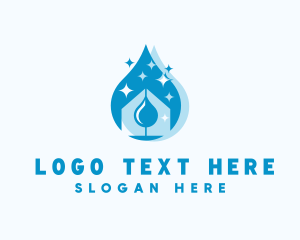 Tidy - Water Droplet Home Cleaning logo design