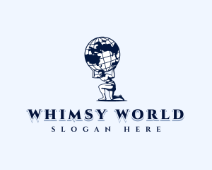 World Globe Man logo design