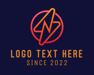 Gadgets - Letter N Lightning Bolt logo design