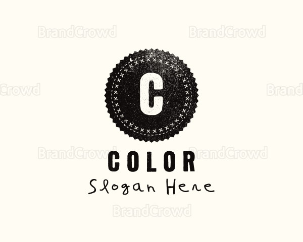 Grunge Circle Patch Stamp Logo