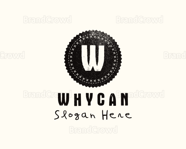 Grunge Circle Patch Stamp Logo