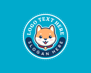 Cute Dog Grooming Logo