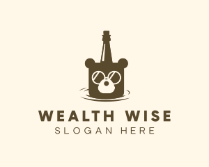 Drinking - Bear Beer Bucket logo design