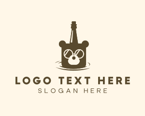 Alcohol - Bear Beer Bucket logo design