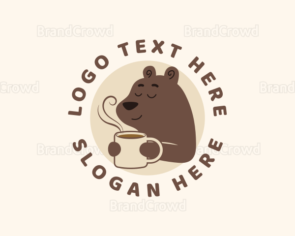 Hot Coffee Bear Logo