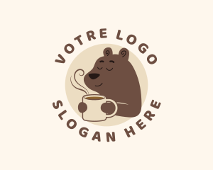 Hot Coffee Bear Logo