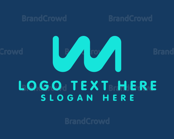 Wavy Modern Letter W Logo