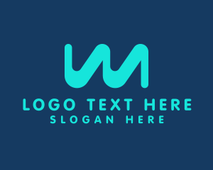 Multimedia - Wavy Modern Letter W logo design