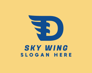 Wing - Blue D Wing logo design