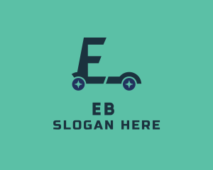 Scooter Ride Letter E logo design