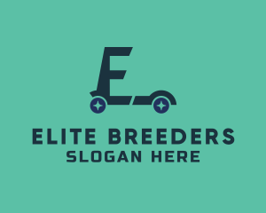 Scooter Ride Letter E logo design