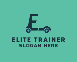 Scooter Ride Letter E logo design