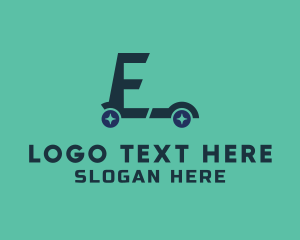 Transport - Scooter Ride Letter E logo design