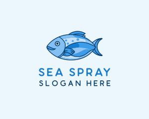 Blue Aquatic Sea Fish logo design