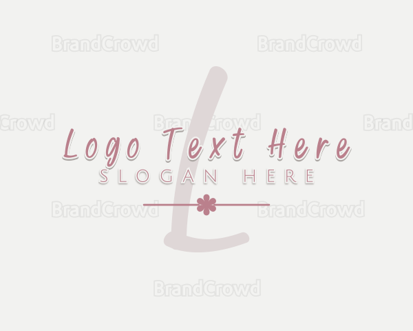 Script Floral Beauty Cosmetics Logo