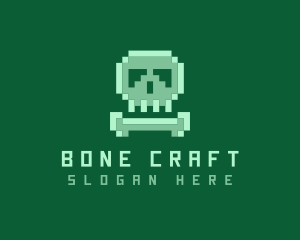 Bone - Pixelated Skull Bone logo design