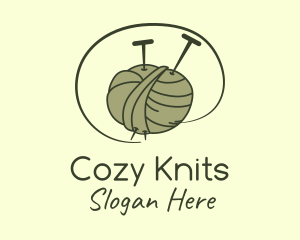 Knitting Needle Thread logo design