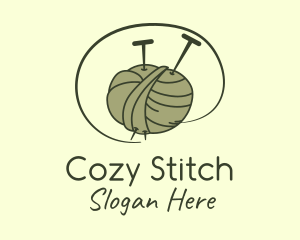 Knitwork - Knitting Needle Thread logo design