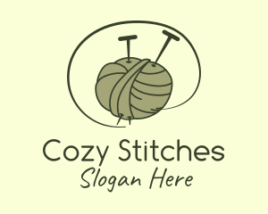 Knitting Needle Thread logo design