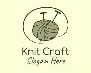 Knitting Needle Thread logo design