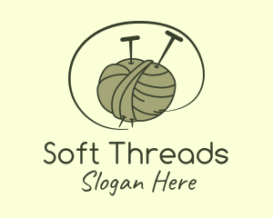 Knitting Needle Thread logo design