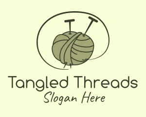 Knitting Needle Thread logo design