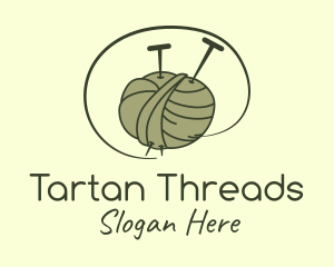 Knitting Needle Thread logo design