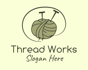 Knitting Needle Thread logo design