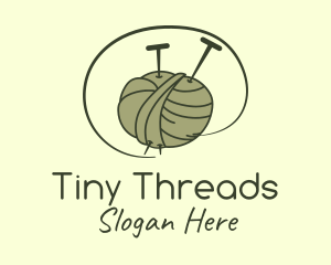 Knitting Needle Thread logo design