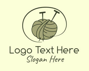 Thread - Knitting Needle Thread logo design