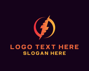 Technician - Glitch Lightning Bolt logo design