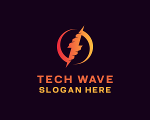 Electronic - Glitch Lightning Bolt logo design