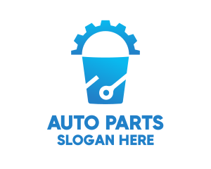 Blue Piston Car Mechanic logo design