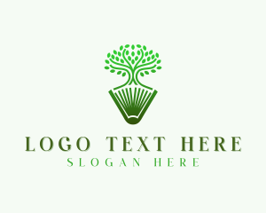 Library - Tree Ebook Educational Reading logo design