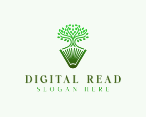 Ebook - Tree Ebook Educational Reading logo design