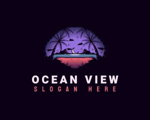 Night Ocean Beach logo design